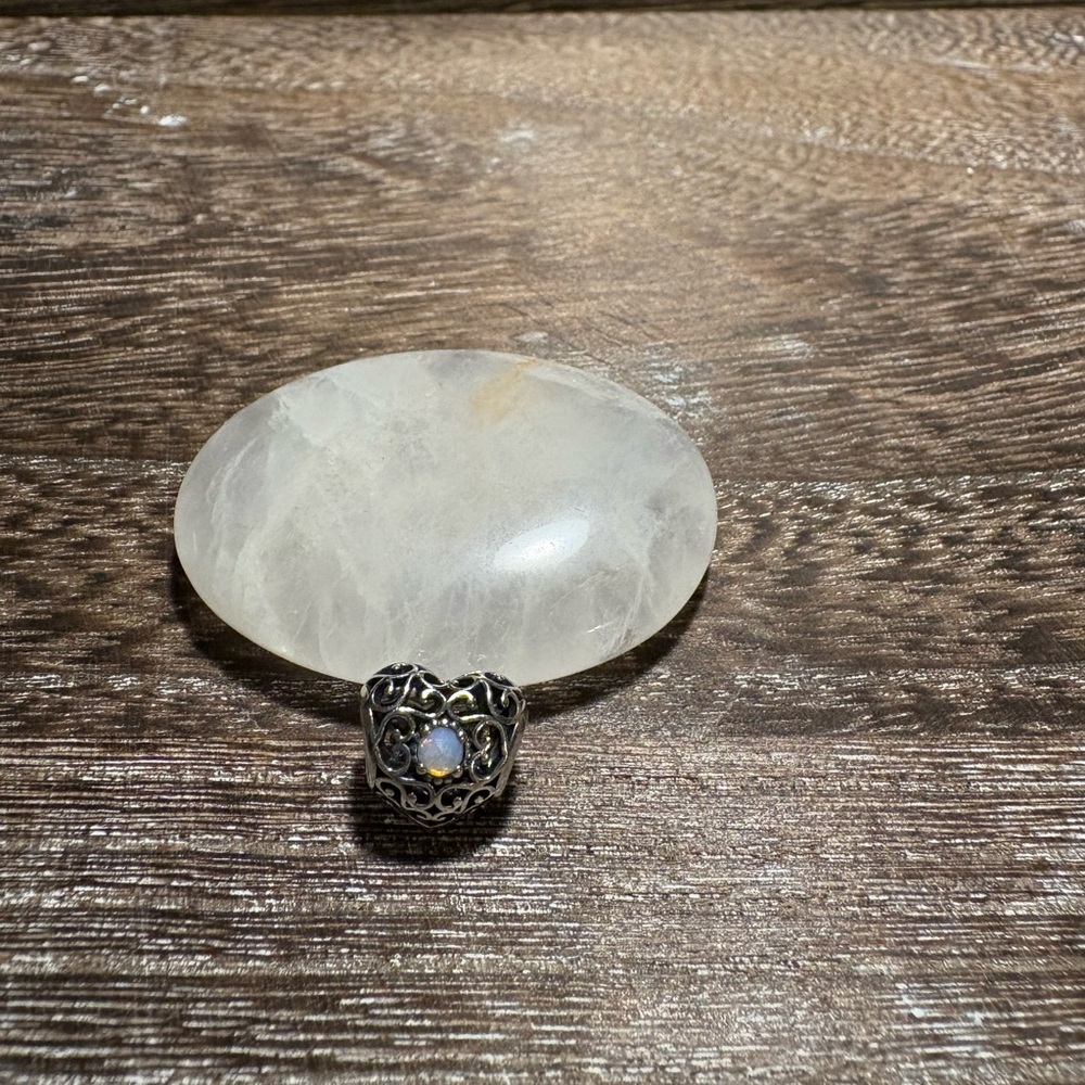 Pandora Silver Filigree charm with Opal Accent